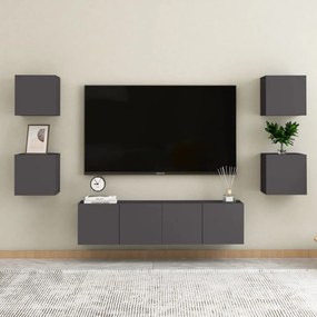 vidaXL Έπιπλα Τηλεόρασης Κρεμαστά 2 τεμ. Γκρι 30,5x30x30εκ. Επεξ. Ξύλο