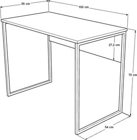 Γραφείο Δρυς / Ανθρακί GUCEGE 100x55x75