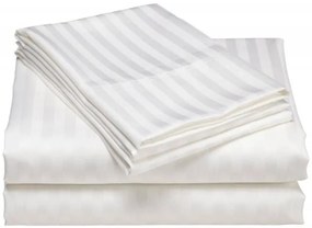 Bonsai Home Σετ Σεντόνια 4 Τμχ Βαμβακοσατέν 300 TC King Size 250×280 – LS3 Ρίγα Λευκό
