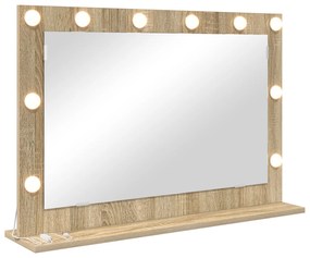 vidaXL Καθρέφτης Vanity  Sonoma oak Επεξεργασμένο ξύλο, Γυαλί