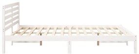 vidaXL Σκελετός Κρεβατιού Λευκό 160 x 220 cm Μασίφ ξύλο πεύκου