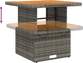 vidaXL Σετ Τραπεζαρίας Κήπου 5 τεμ. Γκρι Συνθ. Ρατάν με Μαξιλάρια