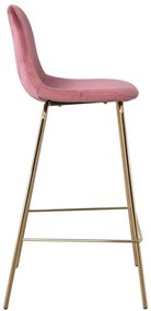 Σκαμπώ CELINA Bar Μεταλ.Χρυσό, Velure Antique Pink 47x51x77/107cm (Σετ 4 ΤΕΜ)