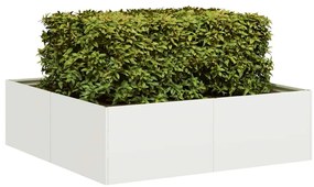 vidaXL Ζαρντινιέρα Λευκή 100x100x30 εκ. από Χάλυβα