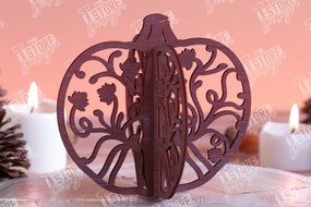 Σετ των 3 Intra απο ξύλο plywood 3mm-4mm πάχος τρισδιάστατη κολοκύθα αποκριών | Haunter House Δίασταση 8x8 cm INTRAFABR-102904561