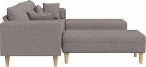 vidaXL Καναπές με μαξιλάρι 3 pcs Taupe ύφασμα
