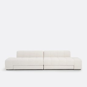 Ευθύς καναπές 5 θέσεων, 4 σε 1, από λεπτό boucle, FANO