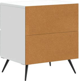 vidaXL Κομοδίνο Λευκό 43 x 34,5 x 47,5 εκ Επεξεργασμένο Ξύλο