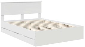 vidaXL Σκελετός Κρεβατιού Λευκό 140 x 190 cm Μηχανήματος Ξύλο