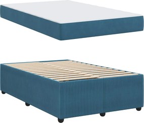vidaXL Σκελετός Κρεβατιού με στρώμα Μπλε 120 x 200 cm ύφασμα