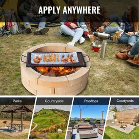 VEVOR 32" Rectangle Cooking Grate Fire Pit Grill Grate X-Marks Heavy-Duty Steel