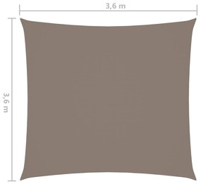 vidaXL Πανί Σκίασης Τετράγωνο Taupe 3,6 x 3,6 μ. από Ύφασμα Oxford
