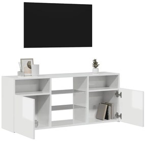vidaXL Έπιπλο Τηλεόρασης με LED Γυαλιστερό Λευκό 120x30x50 εκ.