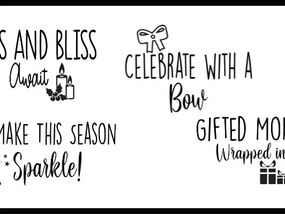 Σετ των 3 Intra απο ξύλο plywood 3mm-4mm πάχος 8 Εορταστικές Χαρούμενες Φράσεις PDF Δίασταση 8x8 cm INTRAFABR-108982165