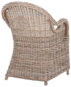 Καρέκλα - Πολυθρόνα KEYLA C9536 Καφέ Rattan με Εκρού Μαξιλάρι 63x65x87Υεκ. 63x65x87 εκ.