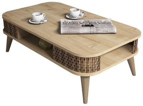 Τραπέζι Σαλονιού HM9501.01 105x60x34,6cm Natural-Oak Μελαμίνη