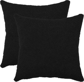 vidaXL Κάλυμμα Μαξιλαριού 2 pcs HEERLEN Μαύρο 40 x 40 cm Μπουκλέ