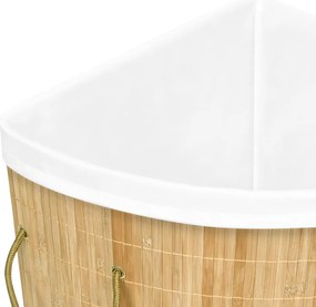 vidaXL Καλάθι Άπλυτων Γωνιακό 60 Λίτρων από Μπαμπού