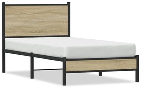 vidaXL Σκελετός Κρεβ. Χωρίς Στρώμα Sonoma Δρυς 80x200 εκ. Μεταλλικό