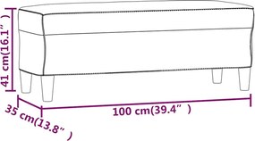 vidaXL Πάγκος Κρεμ 100x35x41 εκ. Βελούδινος