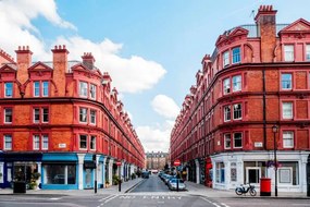 Φωτογραφία Red townhouses in Marylebone, London, UK, © Marco Bottigelli