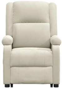 vidaXL Πολυθρόνα Μασάζ με Ανύψωση Κρεμ Βελούδινη