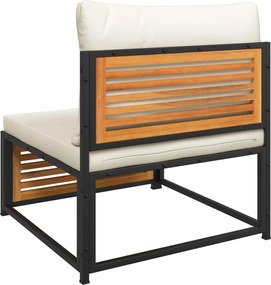 vidaXL Καναπές Κήπου Χωρίς Μπράτσα Μασίφ Ακακία με Μαξιλάρια