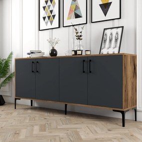Κονσόλα Καρυδί / Ανθρακί FEZEDRI 180x35x78