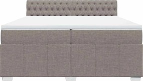 vidaXL Κρεβάτι Boxspring με Στρώμα Taupe 200x200 εκ. Υφασμάτινο