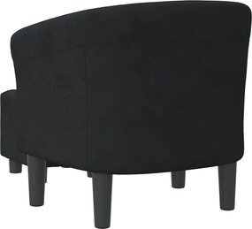 vidaXL Πολυθρόνα Μπάρελ με Υποπόδιο Μαύρη Βελούδινη