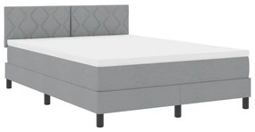 vidaXL Κρεβάτι box spring με στρώμα Ανοιχτό γκρι 140 x 200 cm ύφασμα