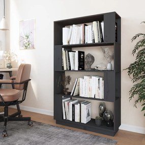 vidaXL Βιβλιοθήκη/Διαχωριστικό Χώρου Γκρι 80x25x132 εκ. Μασίφ Πεύκο