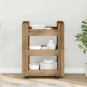 vidaXL Κουζίνα Τρόλεϊ Artisan Oak 60x45x80 εκ. Μηχανική Ξυλεία