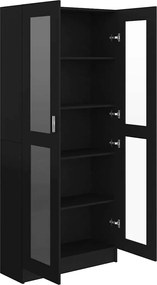 vidaXL Βιτρίνα Μαύρη 82,5 x 30,5 x 185 εκ. Επεξ. Ξύλο