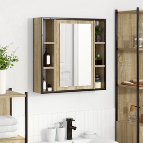 vidaXL Μονάδα Μπάνιου Ανοιχτό Δρυς Κόντρα πλακέ Μεσαίο Αποθήκευση