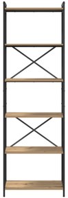 vidaXL Βιβλιοθήκη artisan δρυς 60 x 30 x 188 εκ