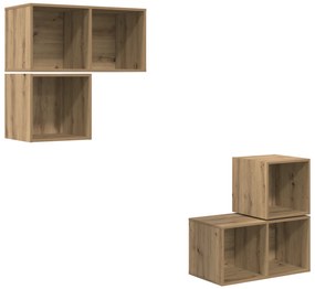 vidaXL 4 pcs artisan δρυς 37 x 37 x 72 εκ Επεξεργασμένο ξύλο