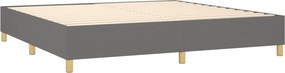 vidaXL Κρεβάτι Boxspring με Στρώμα Σκούρο Γκρι 200x200 εκ. Υφασμάτινο
