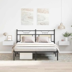 vidaXL Κομοδίνα Κρεμαστά 2 τεμ. Λευκά 40 x 30 x 15 εκ. Επεξ. Ξύλο