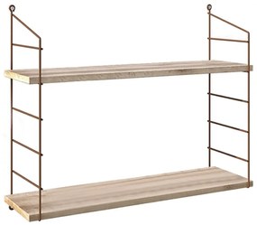 Ραφιέρα τοίχου Armoni Megapap χρώμα sacramento oak - καφέ μέταλλο 72x20x58εκ.