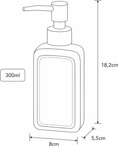 Δοχείο Κρεμοσάπουνου από Δολομίτη 300ml 8x5.5x18.2cm Green MRShome