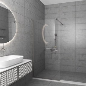 Orabella Serena Brushed nickel  H200 100 cm - Καμπίνα ελεύθερης τοποθέτησης με βραχίονα στήριξης τοίχου - 1000003047 - 30778