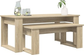 vidaXL Σετ Τραπεζιού Για Καφέ 2 pcs Δρύς Sonoma Επεξεργασμένο ξύλο