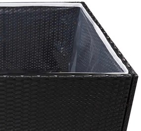 vidaXL Ζαρντινιέρα Κήπου Μαύρη 157 x 80 x 80 εκ. από Συνθετικό Ρατάν