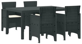 Σέτ φαγητού για κήπο 5 pcs Ανθρακί Rattan Polt