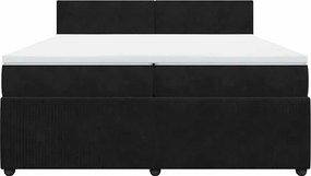vidaXL Κρεβάτι Boxspring με Στρώμα Μαύρο 200x200 εκ. Βελούδινο