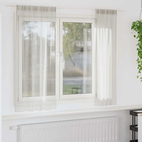 vidaXL Κουρτίνες με κουρτίνες 2 pcs Κρεμ Πολυεστέρας