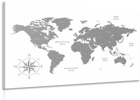 Εικόνα αξιοπρεπούς χάρτη σε γκρι σχέδιο - 60x40