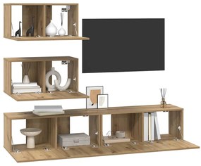 vidaXL Σετ επίπλου τηλεόρασης 4 pcs artisan δρυς 80 x 30 x 30 εκ