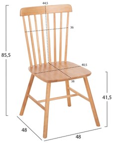 Σετ τραπεζαρίας LUCIEN C21183 5τμχ σε Φυσικό MDF TOP &amp; Ξύλο Οξιάς 120x80x73 εκ.